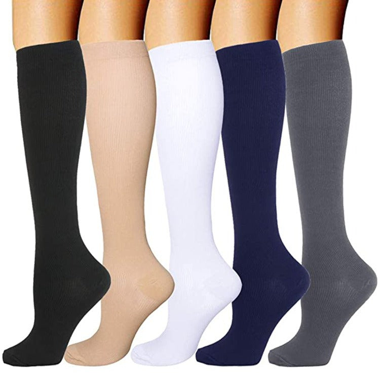 Solid color mid-calf compression socks jump rope sports socks student pressure socks