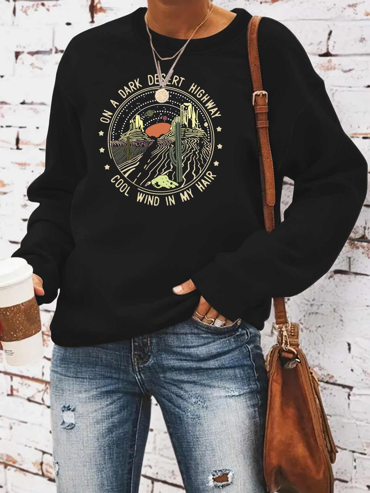Printed loose hoodie for women
