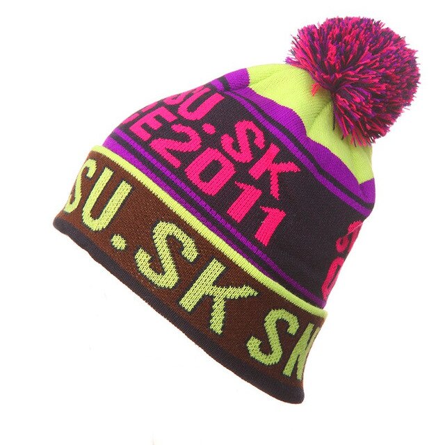 NEW Skiing Hats for Christmas Women Warm Winter Knitting Skating Skull Cap Hat Beanies Turtleneck Caps Ski Cap Snowboard Hat