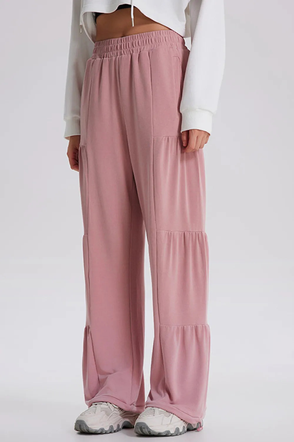 Drawstring Elastic Waist Ruched Joggers