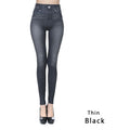 Women Fashion Faux Denim Jeans Leggings Real Pocket Casual Pencil Pants Leggings Velvet Leggings Warm Plus Size Workout Legging