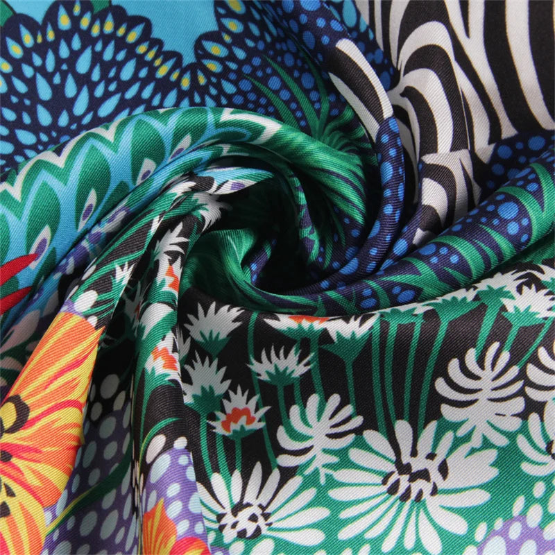 Silk Scarf Foreast Zebra Print