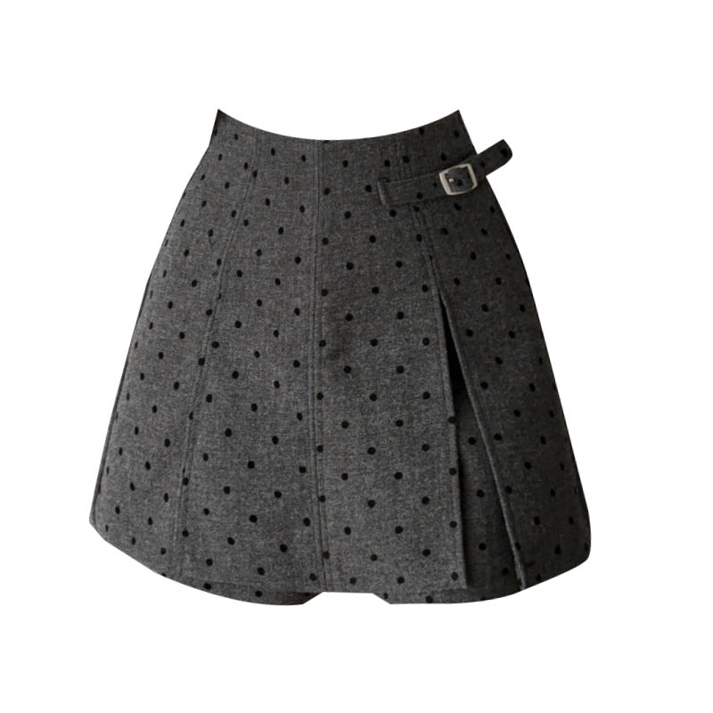 Pleated Wool Blend Skort for Women