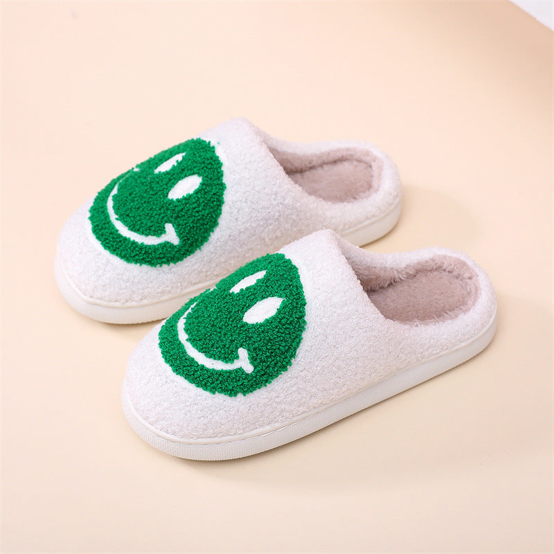 Smiling Face Cotton Slippers For Men And Women, Lovers' Cotton Slippers, Cute Thick-Soled Cartoon Anti-Skid Home Slippers