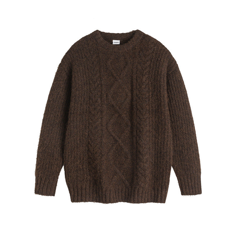 Solid color Fried Dough Twists diamond knit sweaters for men and women