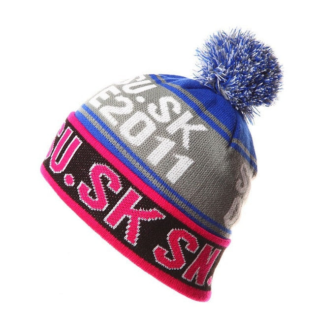 NEW Skiing Hats for Christmas Women Warm Winter Knitting Skating Skull Cap Hat Beanies Turtleneck Caps Ski Cap Snowboard Hat