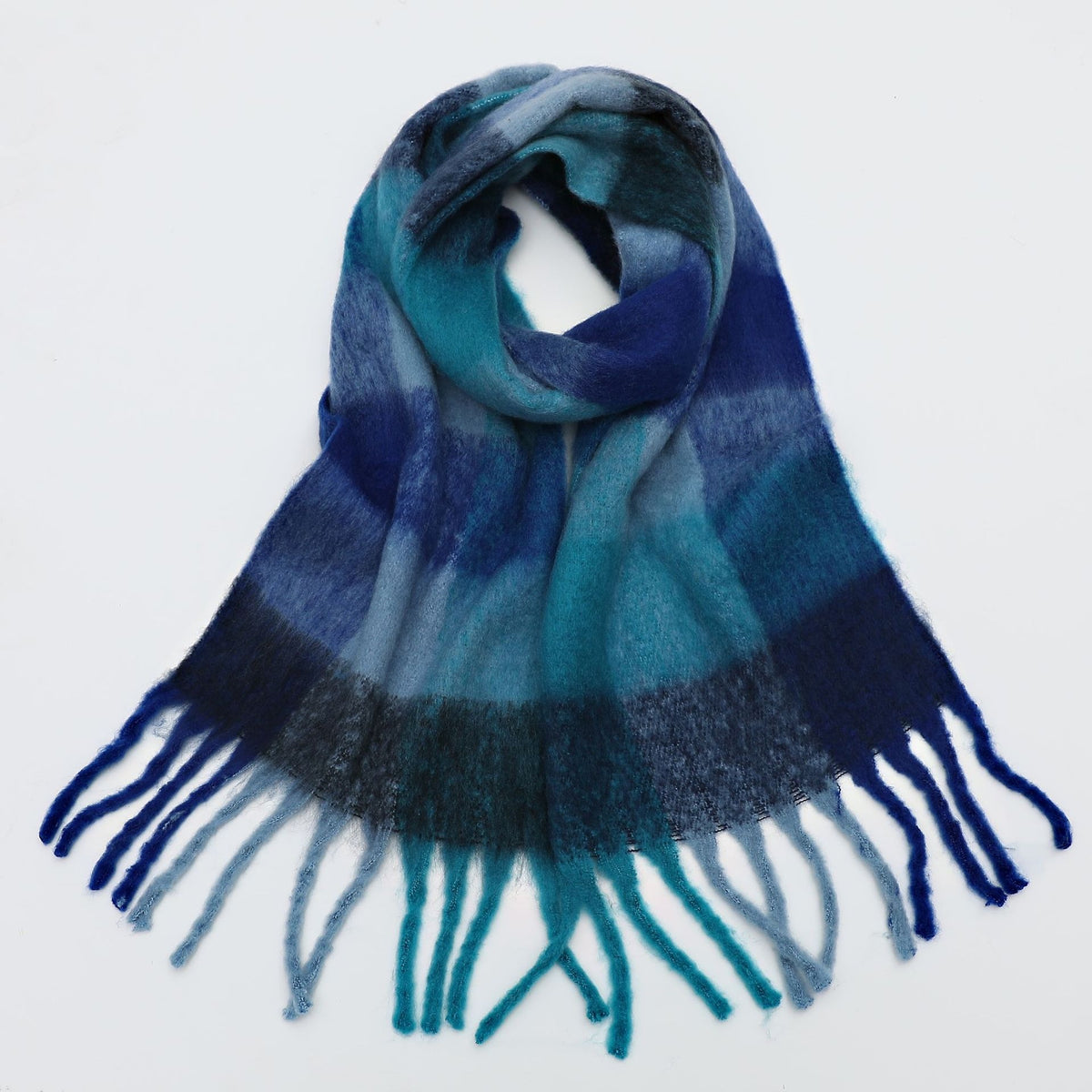 Autumn and winter scarves made of imitation cashmere, thickened and warm striped plaid scarves, women's fashion tassels, long necklaces for men and women, couples