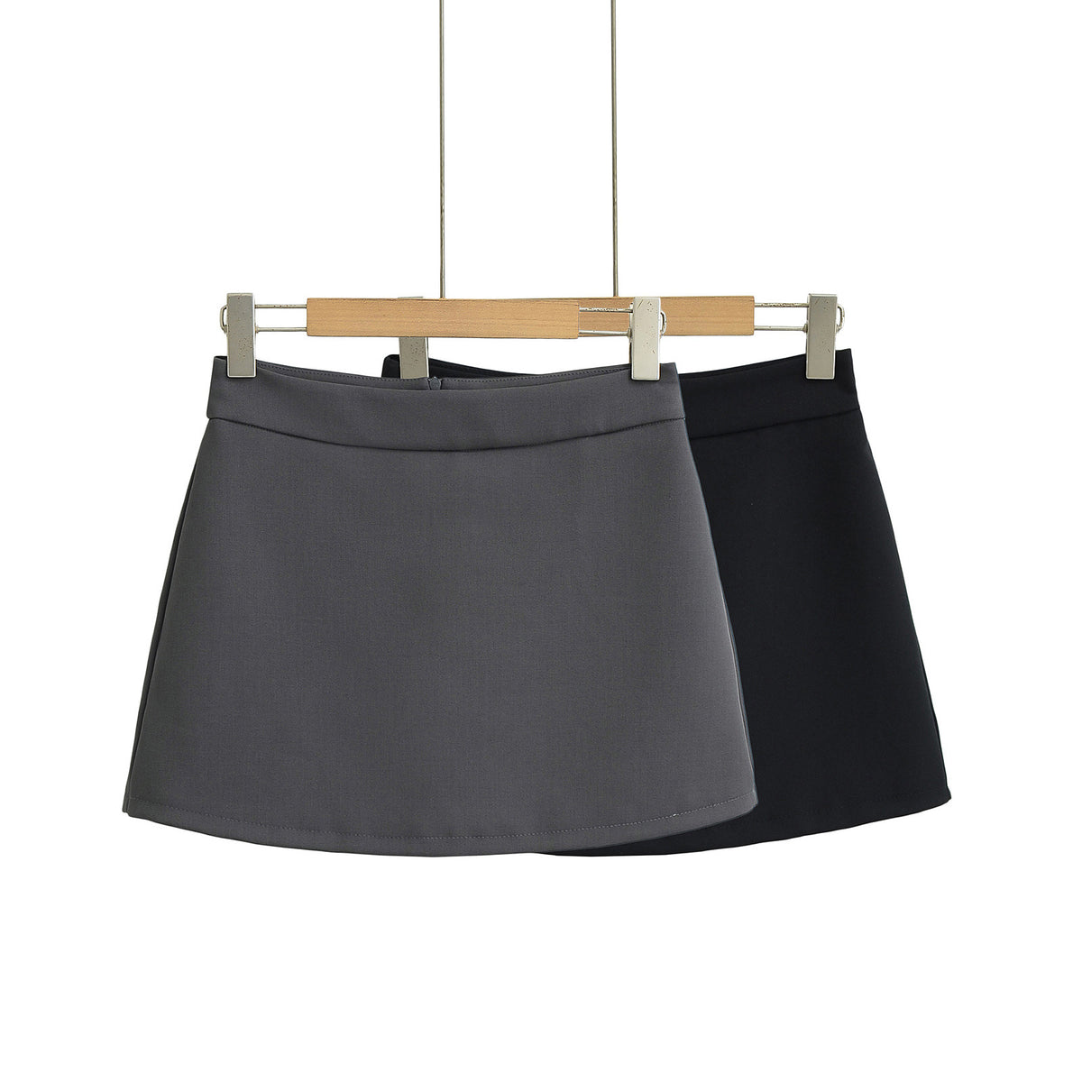 Jupe-culotte taille haute avec fermeture éclair au dos pour femme