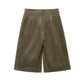 Suede textured casual shorts for women