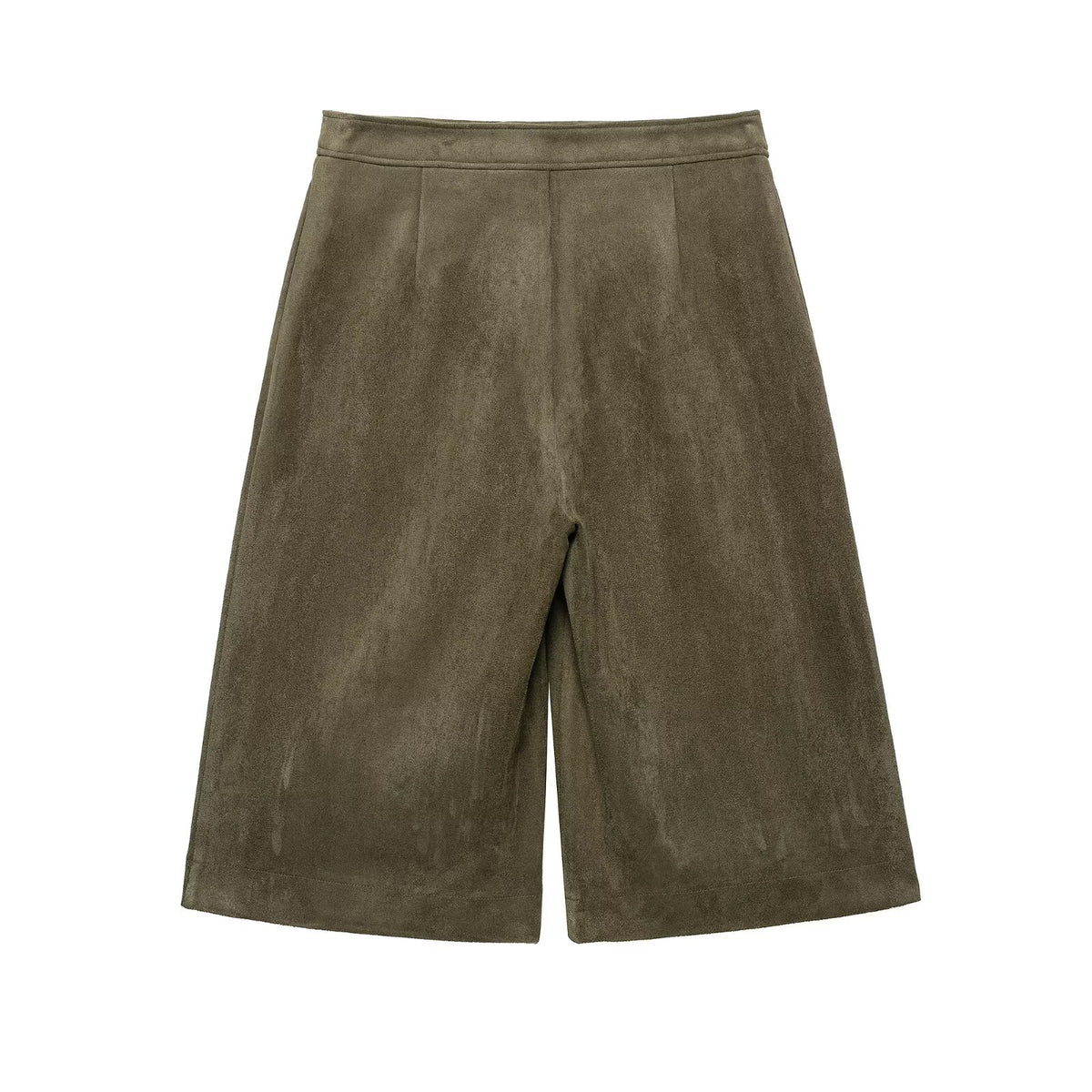 Suede textured casual shorts for women