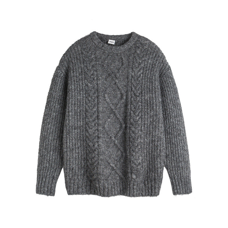Solid color Fried Dough Twists diamond knitting sweaters for men and women