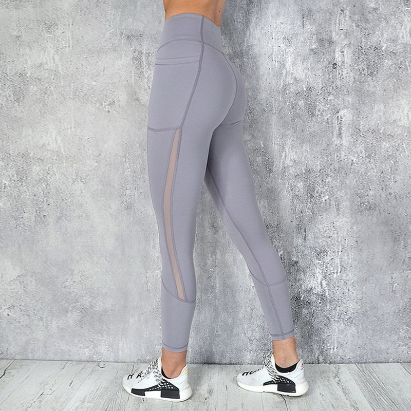 Black Sexy Women Yoga Sports Leggings Phone Pocket Fitness Running Pants Stretchy Sportswear Gym Leggings Slim Yoga Pants
