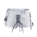Strap denim sexy low waisted shorts for women