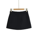Jupe-culotte taille haute avec fermeture éclair au dos pour femme