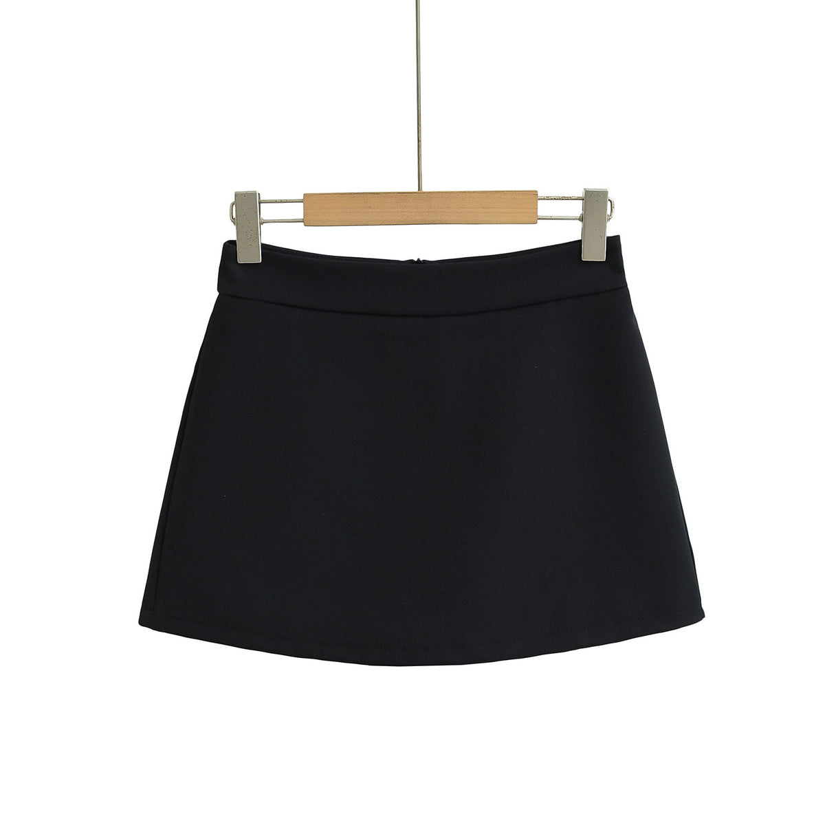 Jupe-culotte taille haute avec fermeture éclair au dos pour femme