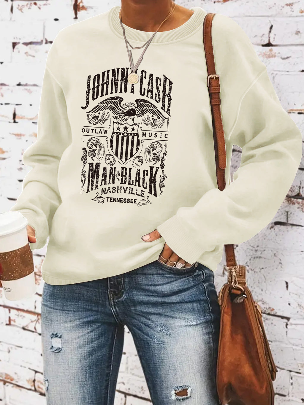 JOHNNY CASH Printed Hoodie for Women