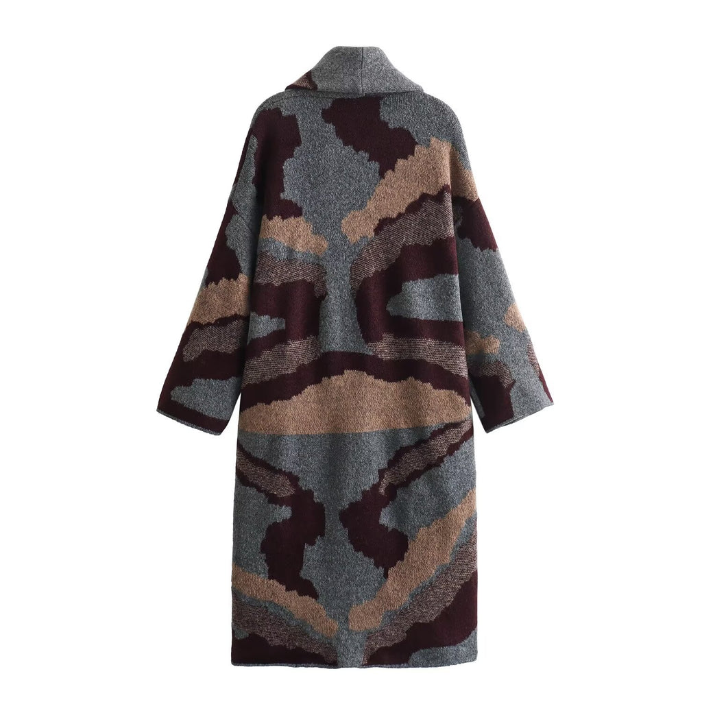 Long Knitting Cardigan Loose Sweaters For Women French Elegant Thick Sweater Autumn Winter