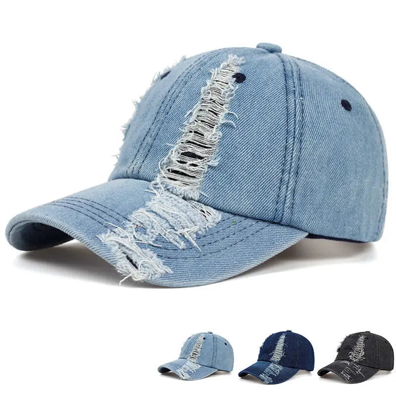 Baseball Caps Vintage Washed Distressed Cap Fashion Sports Denim Hats Plain women Men Dad Caps