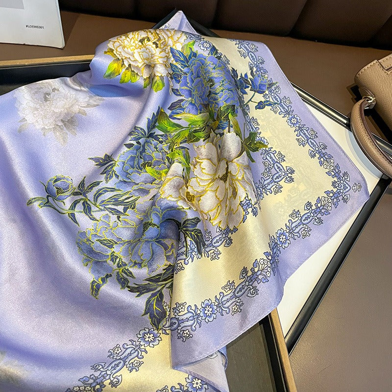 Foulards carrés, foulards en soie, foulards de protection solaire pour le cou des femmes, associés à des cravates et des sacs