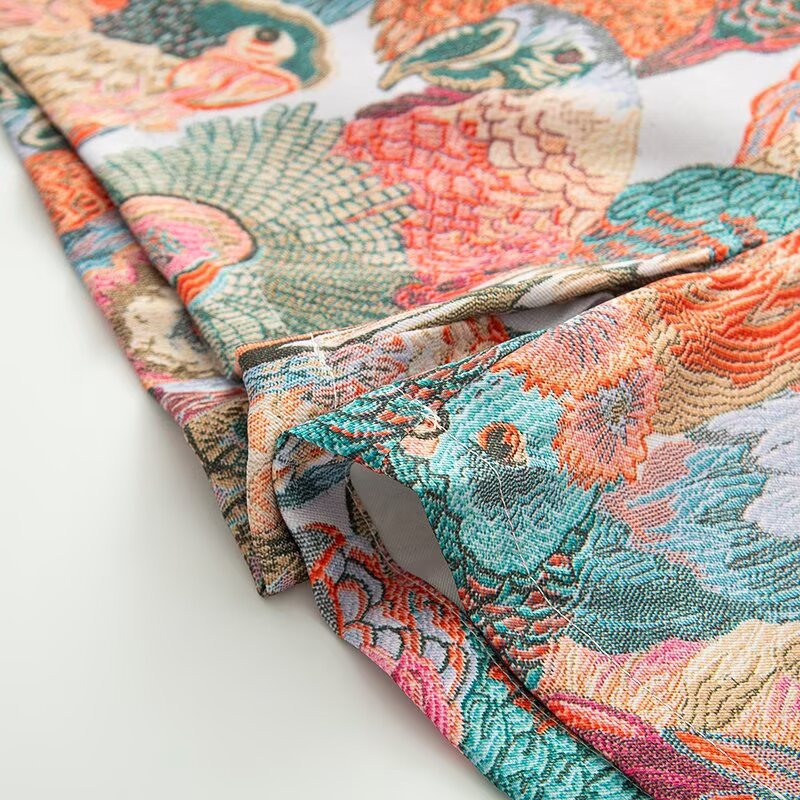 Peacock Embroidered Casual Shorts for Women