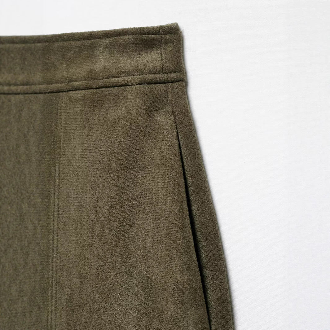Suede textured casual shorts for women