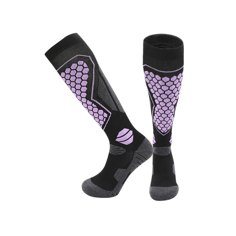 Outdoor Warm Snow Socks Merino Wool Socks Long Tube Thick Foot Warming Skiing Socks Terry Bottom Thick Socks