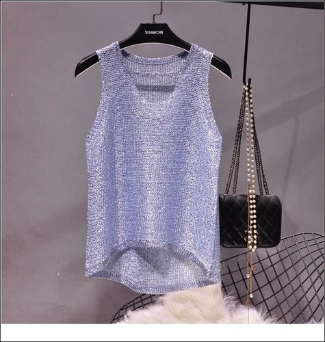 Womens Fashion  Korean Tank Top  Heart Cut Out Top Sexy Hollow Out Bright