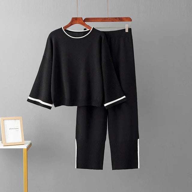 Women’s 2-Piece Knit Sweater & Wide-Leg Pants Set