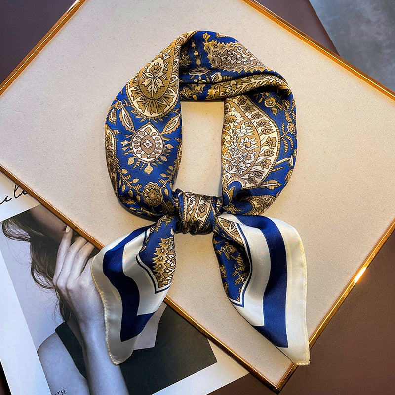 Retro Printed Scarves, Cashew Nut Versatile Temperament Scarves, Women's Small Square Scarves, Decorative Scarves