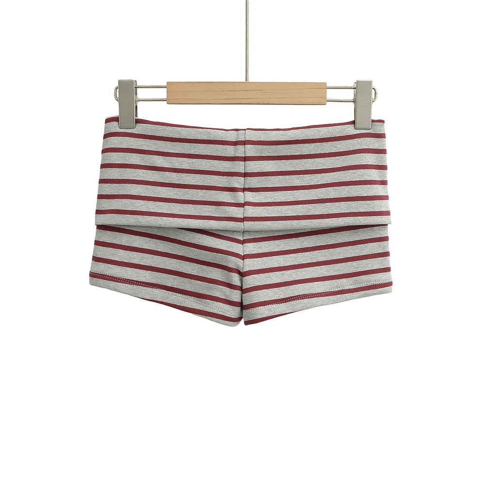 Women's Striped Colorblock Low-Waist Shorts