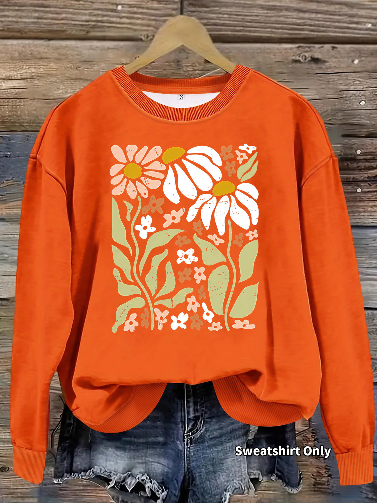 Floral pattern printed hoodie for women