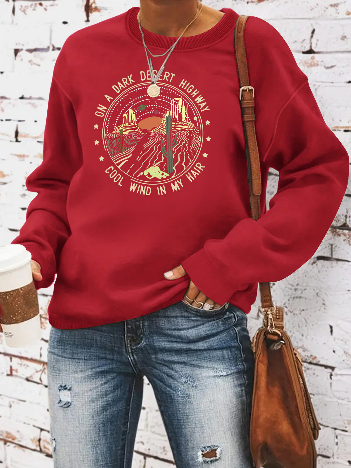 Printed loose hoodie for women