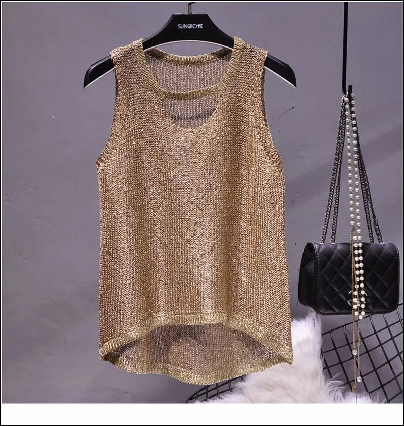 Women's Fashion Korean Tank Top Heart Cut-Out Top Sexy Hollow Out Bright