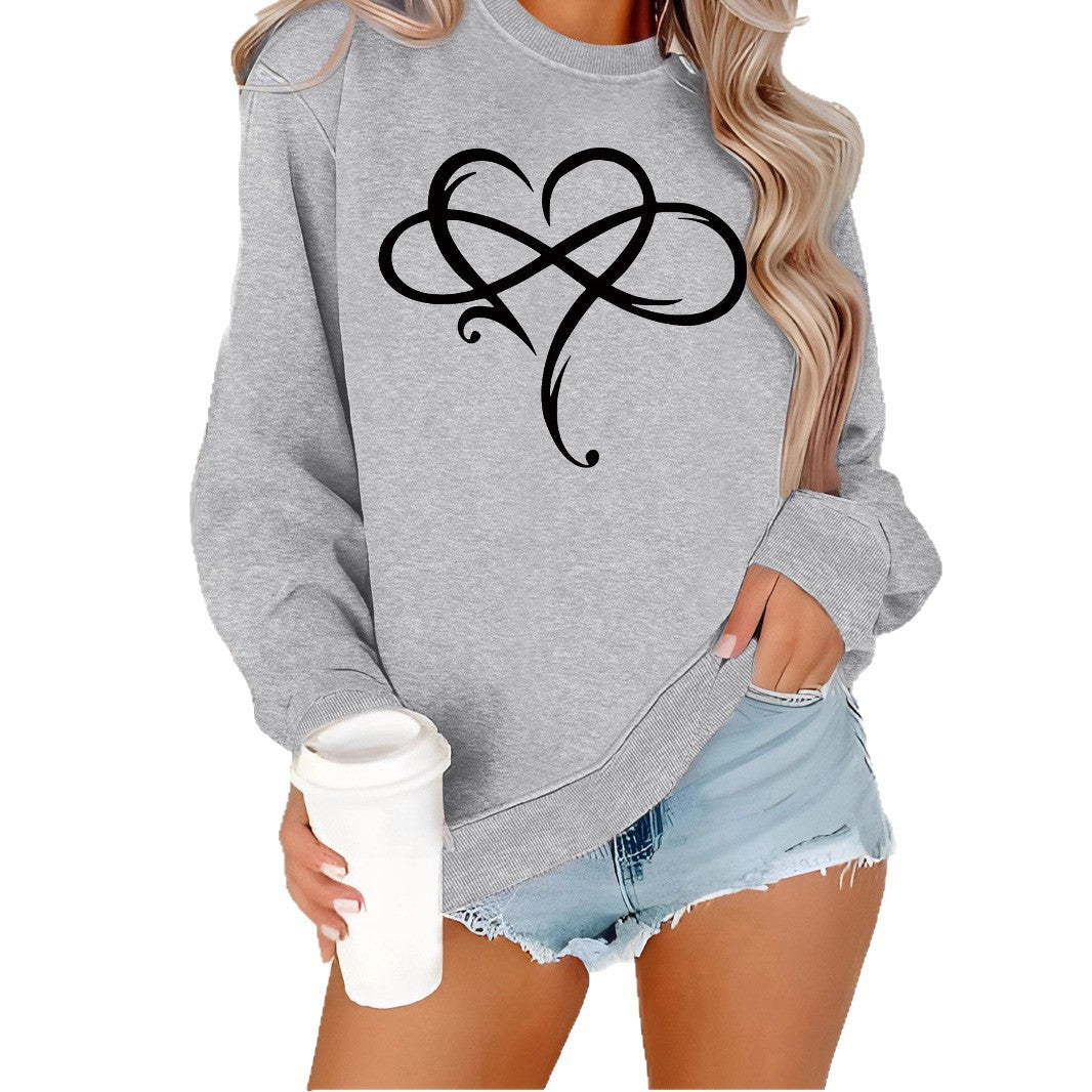 Hoodie heart-shaped geometric pattern hoodie for women