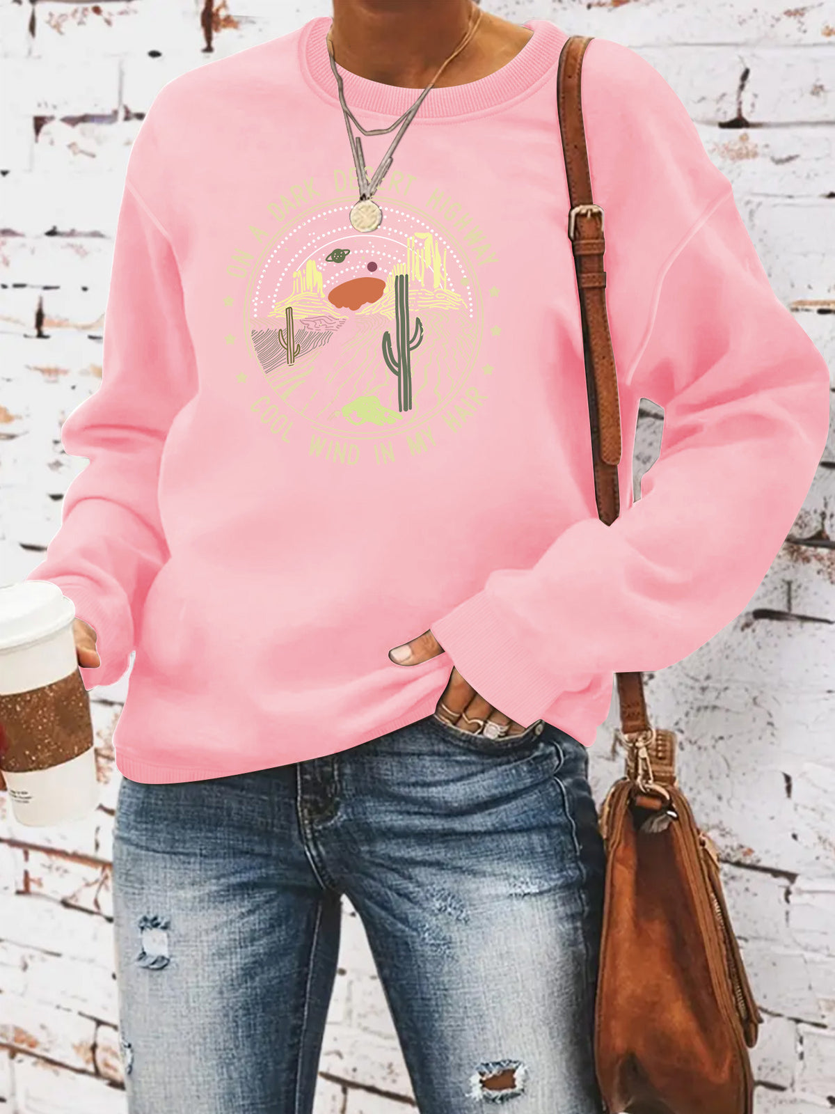 Printed loose hoodie for women