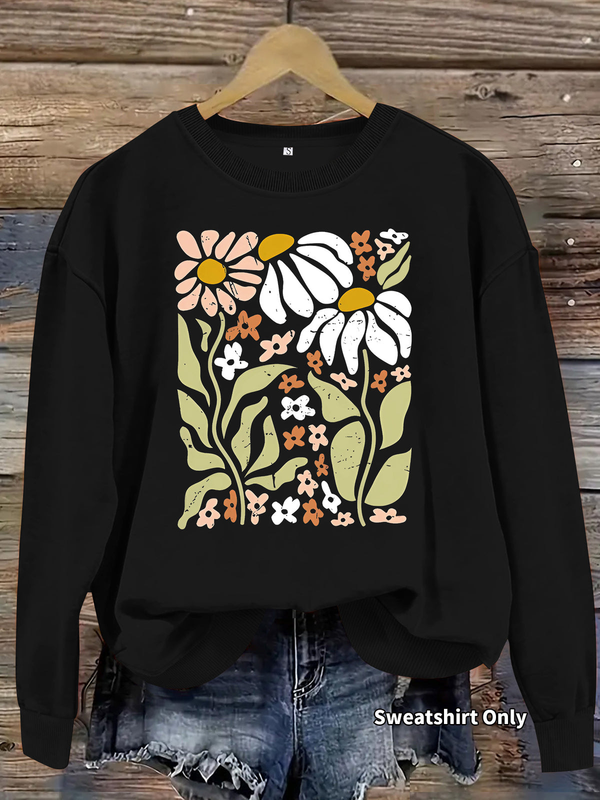 Floral pattern printed hoodie for women