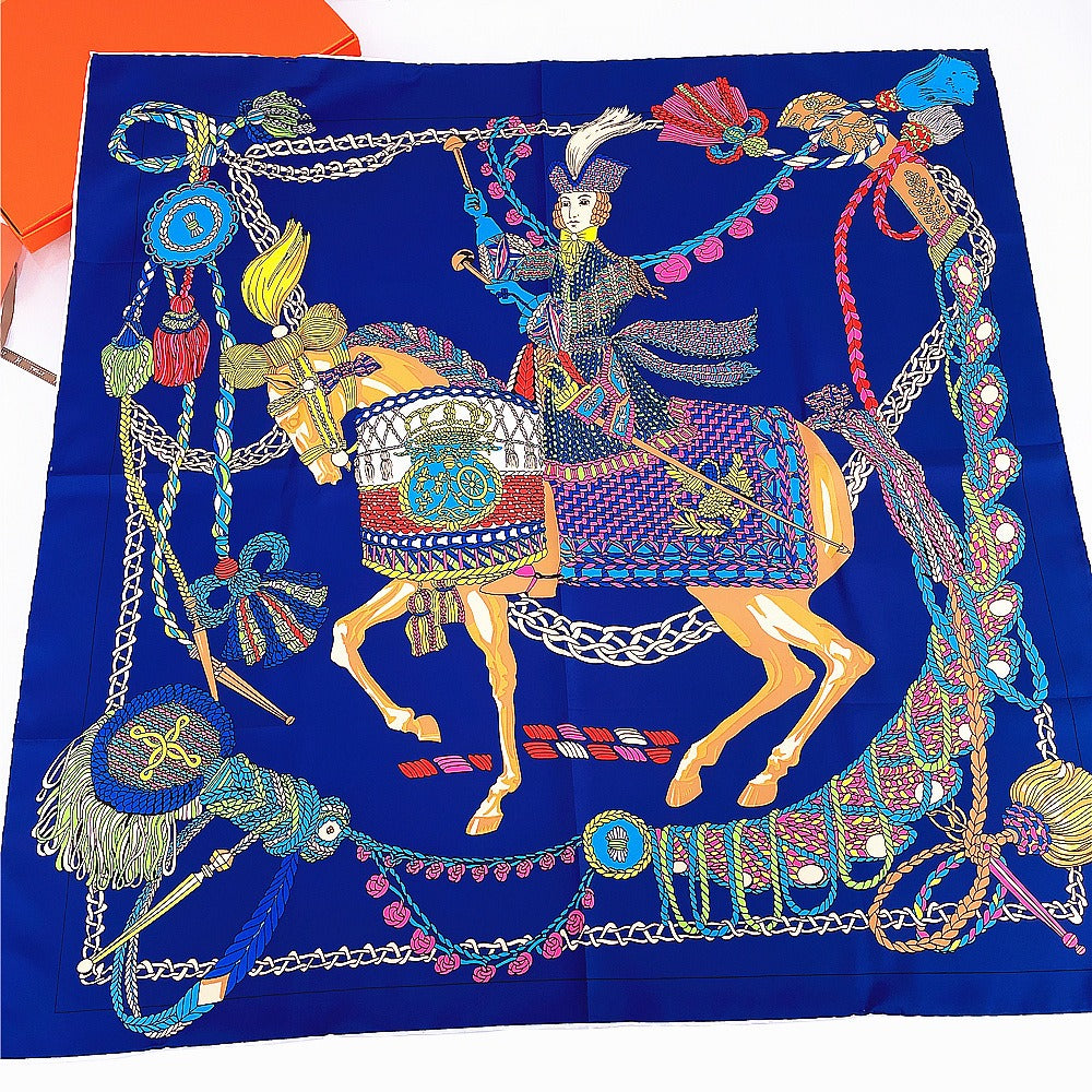 Handmade Curled Women's Knight Decorative Shawl Large Square Scarf In Stock Scarves