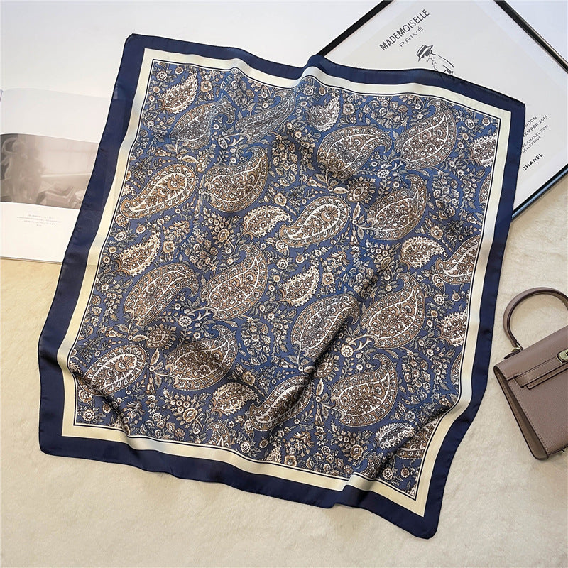 Retro Printed Scarves, Cashew Nut Versatile Temperament Scarves, Women's Small Square Scarves, Decorative Scarves