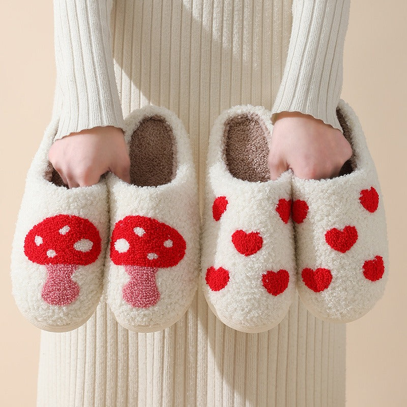 Mao Mao Home Slippers Cartoon Love Style Indoor and Outdoor Warm Cotton Slippers