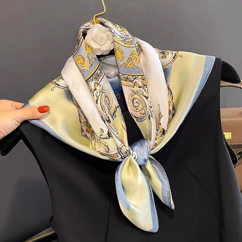 New silk printed scarves are versatile and fashionable. Long style beach shawl scarves made of real silk