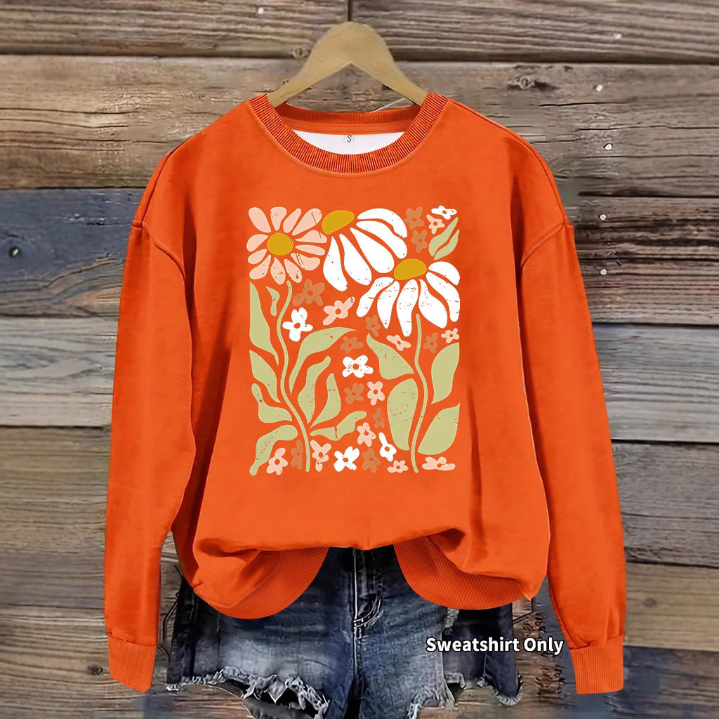 Floral pattern printed hoodie for women