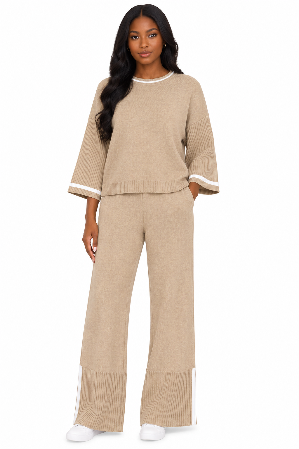 Women’s 2-Piece Knit Sweater & Wide-Leg Pants Set
