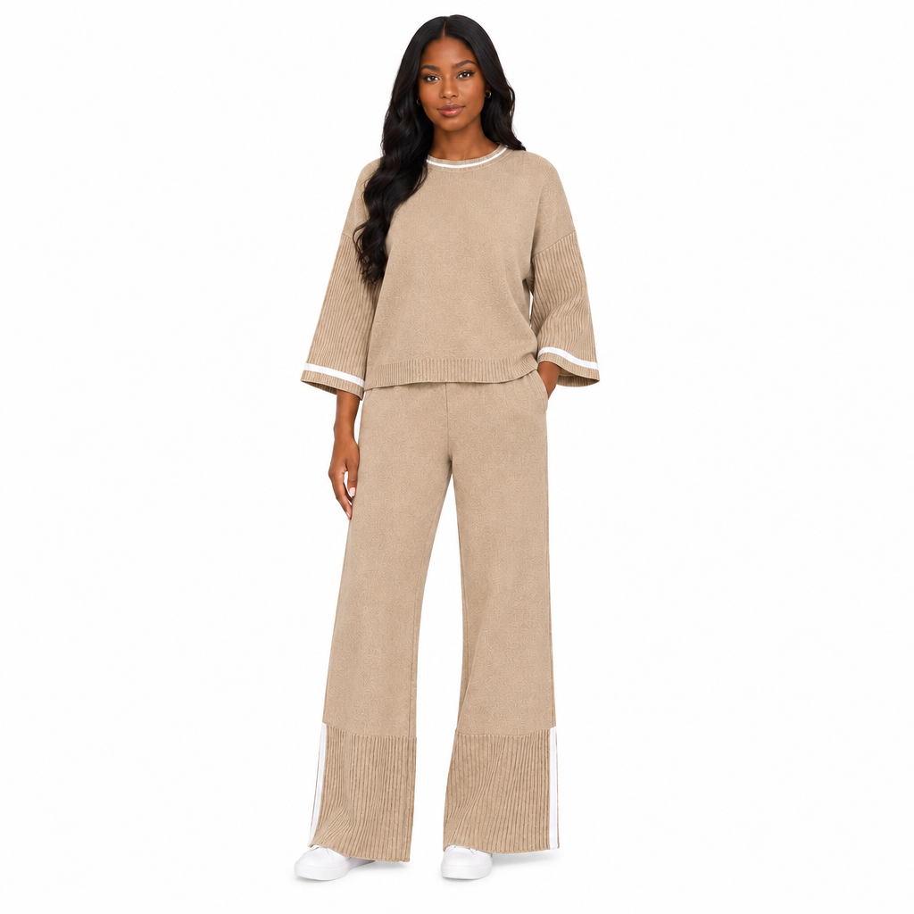 Women’s 2-Piece Knit Sweater & Wide-Leg Pants Set