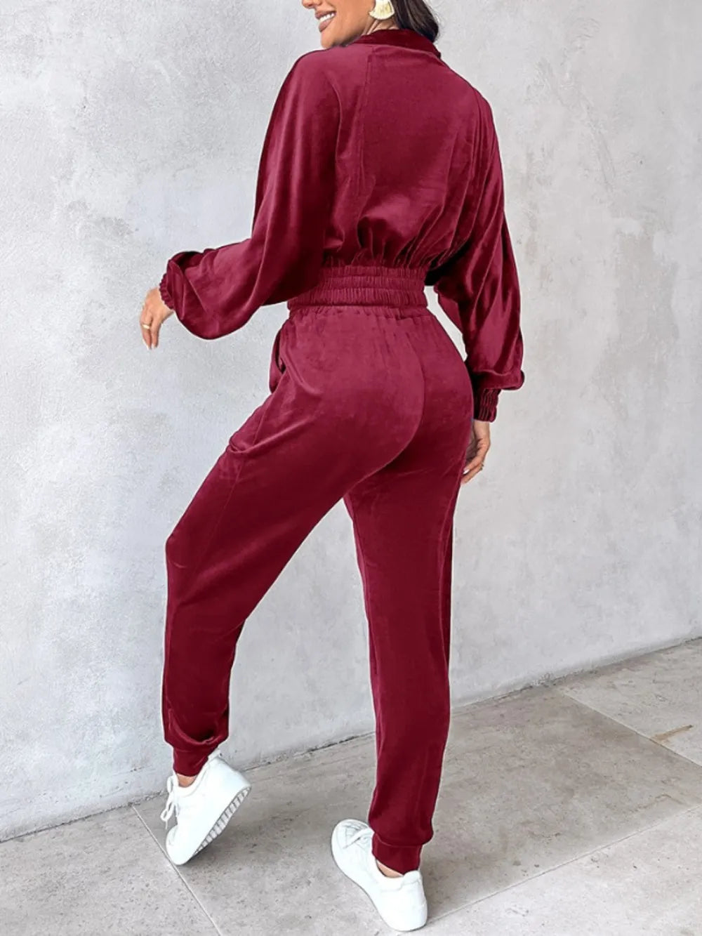Ensemble brassière zippée à manches longues et jogging