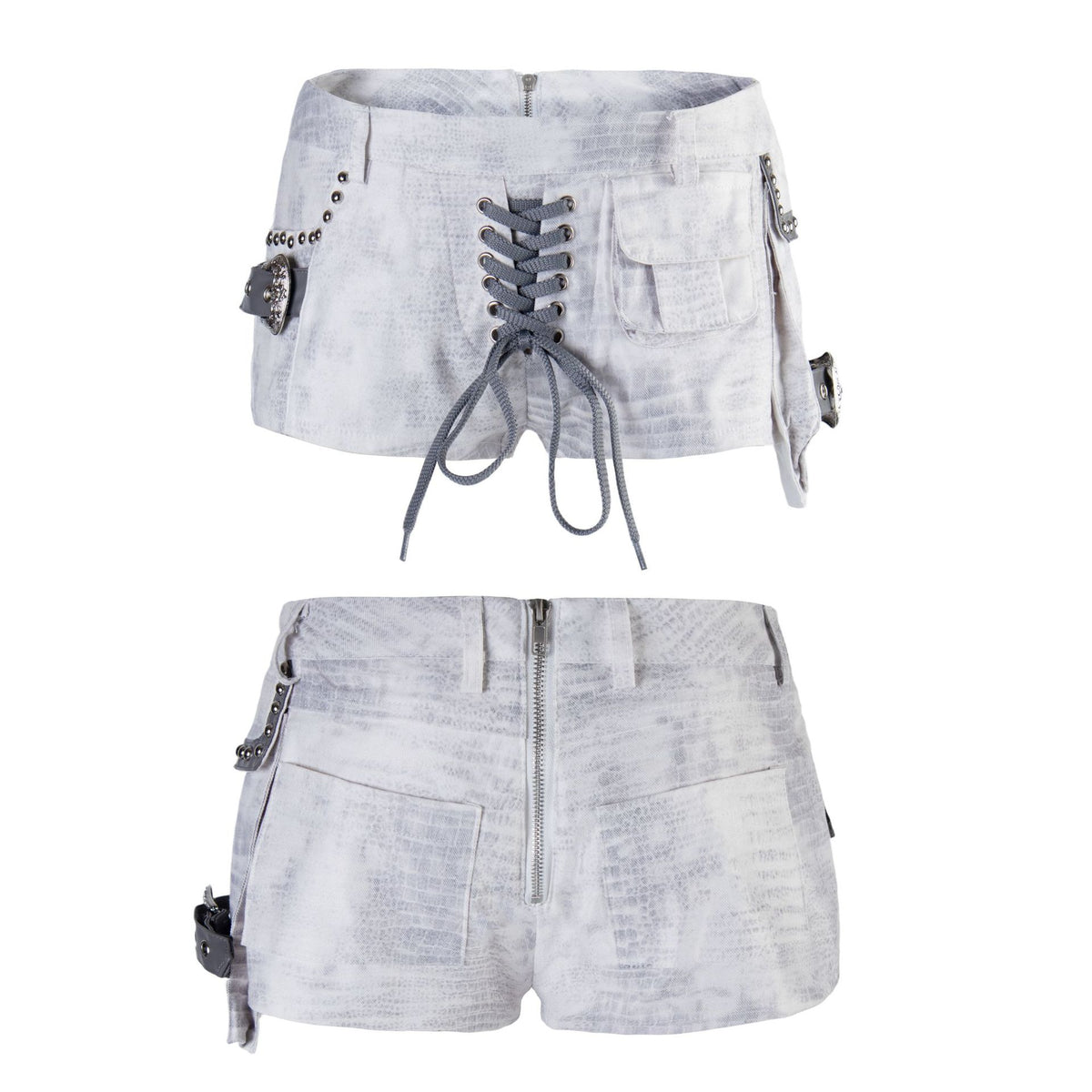 Strap denim sexy low waisted shorts for women