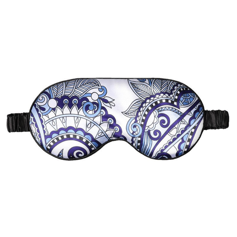 Double-Sided Imitation Silk Eye Mask Satin Eye Protection Blackout Sleep Mulberry Silk Eye Mask Printed Spot Wholesale
