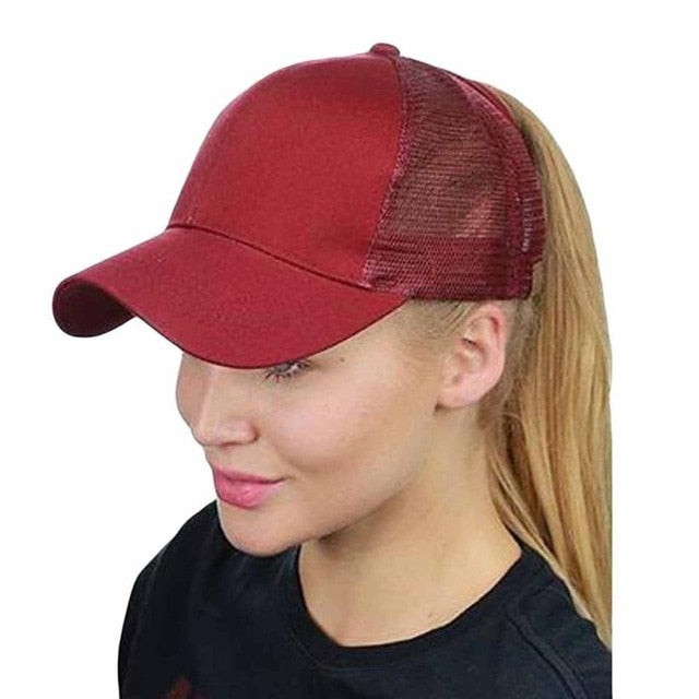 Summer Women Mesh Cap Ponytail Baseball Caps Fashion Snapback Caps For Women & Men Sport Hat