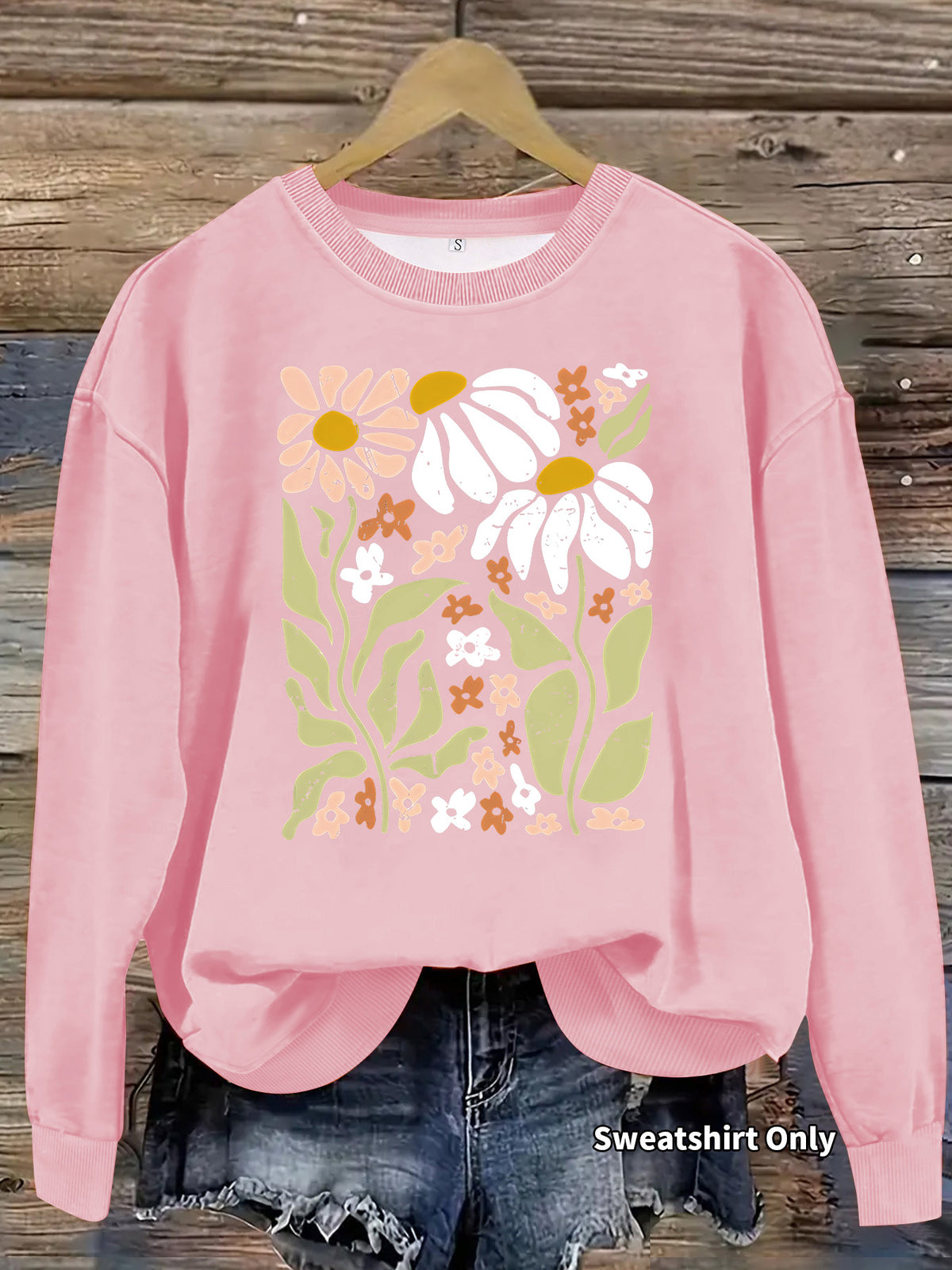 Floral pattern printed hoodie for women