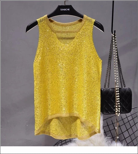 Women's Fashion Korean Tank Top Heart Cut-Out Top Sexy Hollow Out Bright
