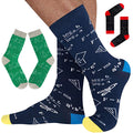 Colorful Mathematical Formula Problem Solving Printed Men's Cotton Socks